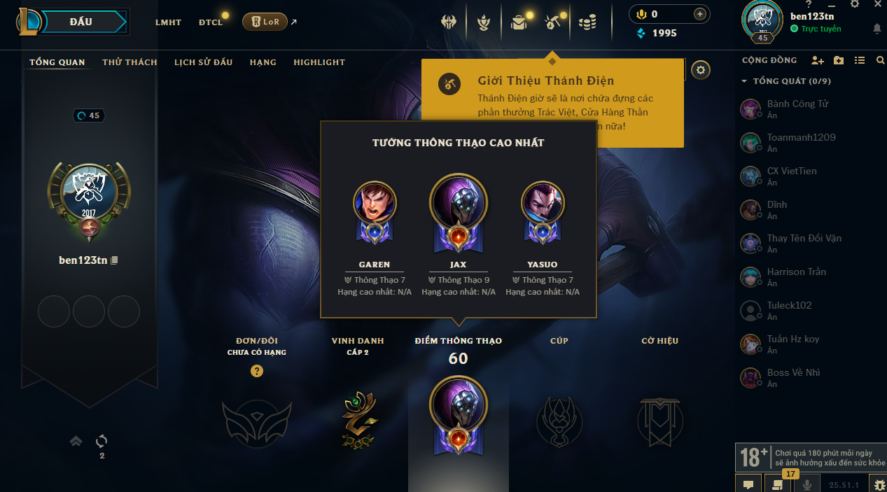 Acc LMHT #TRẮNG THÔNG TIN 100% - Không Khung